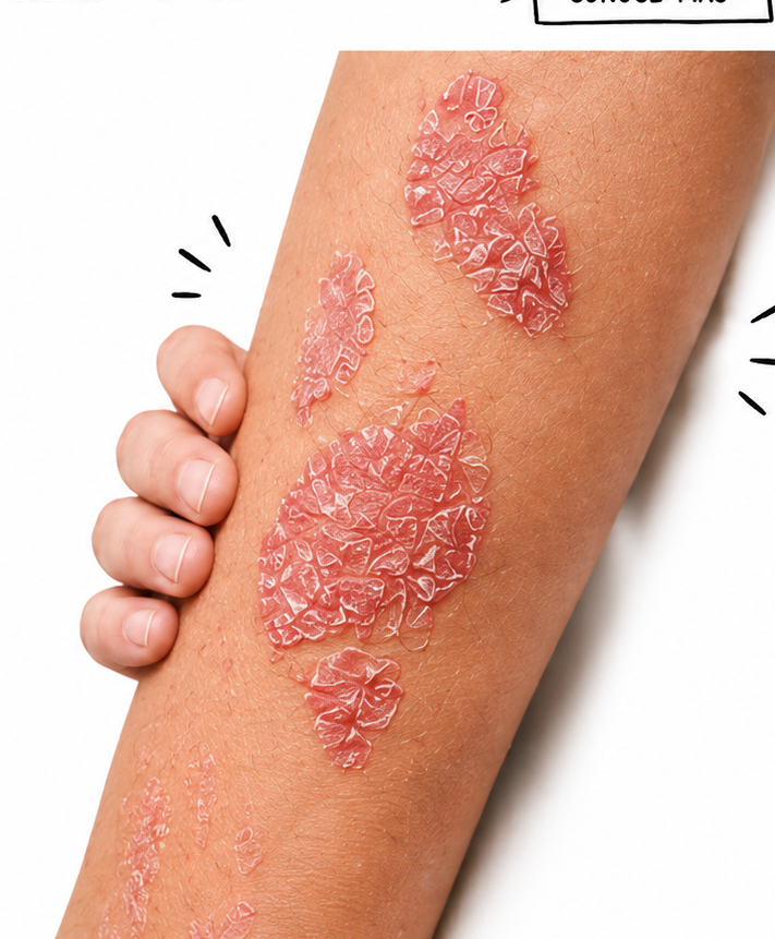 Antebrazo con placas de psoriasis